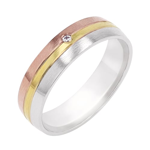 Minimalistické svadobné obrúčky s diamantom Wate