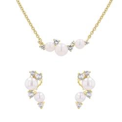 Kolekcia strieborných šperkov s perlami a bielymi topásmi Perlie