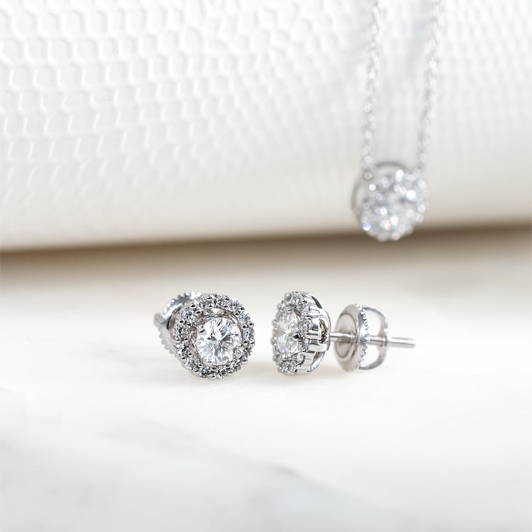 Zlaté náušnice 2v1 s IGI certifikovanými 0.30ct lab-grown diamantmi Fendi 131498