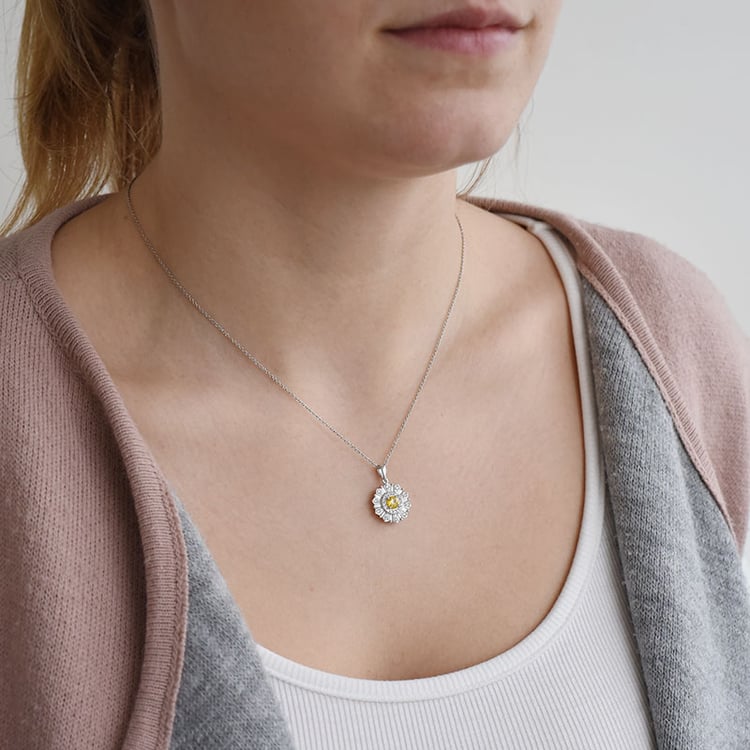 Diamantová slnečnica so žltým zafírom 92778