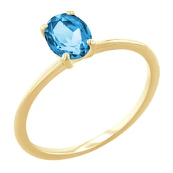 Elegantný zásnubný prsteň s oval švajčiarskym topazom Frost