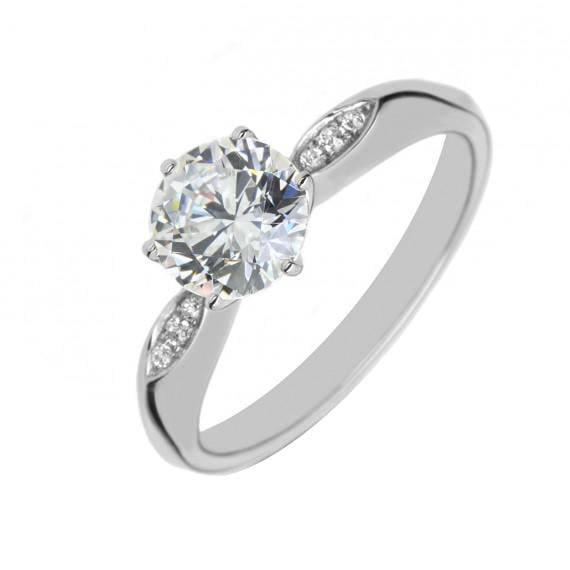 Platinový prsteň s diamantmi Emania