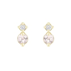 Minimalistické náušnice s morganitmi a diamantmi Coroba