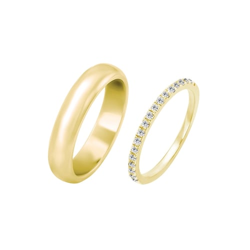 Eternity prsteň s lab-grown diamantmi a pánsky pologuľatý prsteň Amine