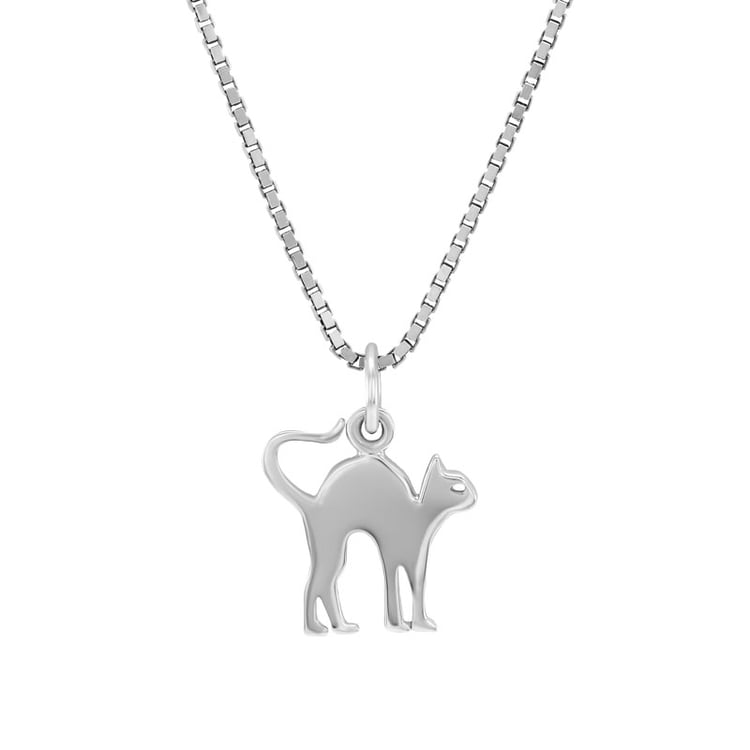 Strieborný prívesok v tvare mačky