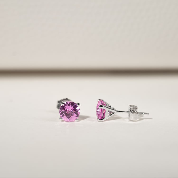 Zlaté náušnice s ružovými zafírmi Frey 134896