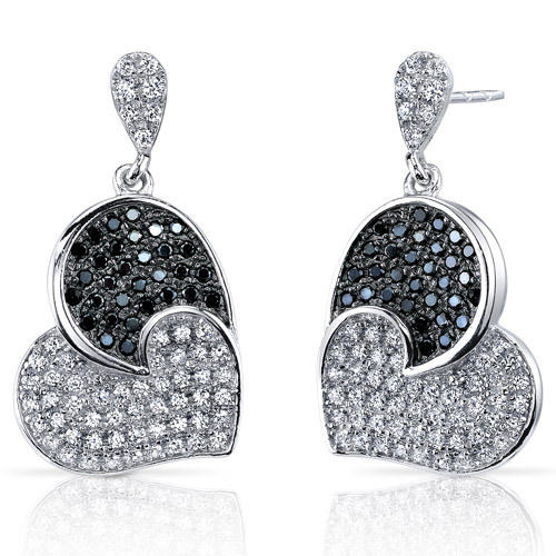 Strieborné náušnice srdcia