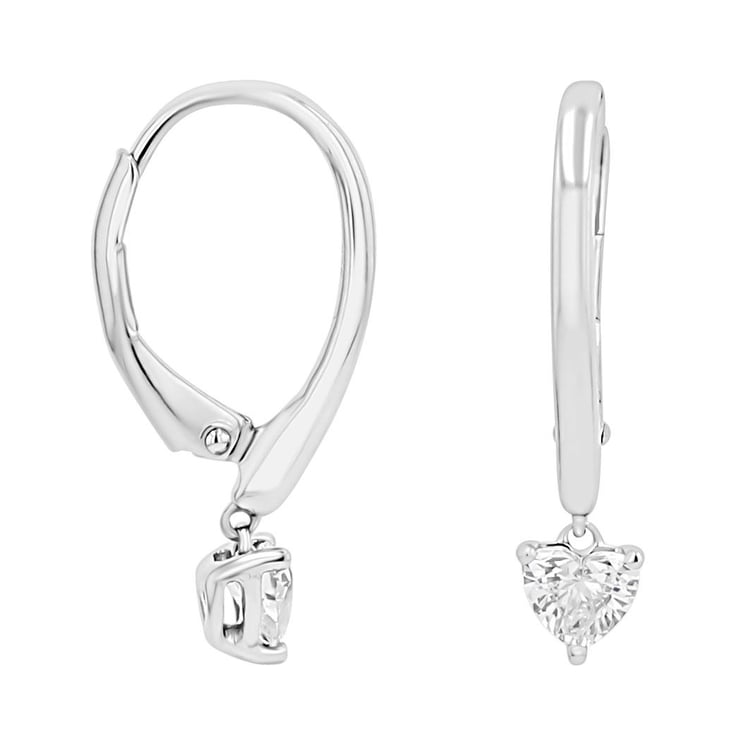 Strieborné náušnice v tvare srdca s 0.25ct lab-grown diamantom Lola 171307