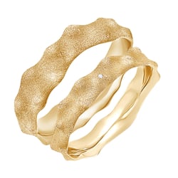 Svadobné prstene s výstupkami zo zlata s diamantmi Spikes