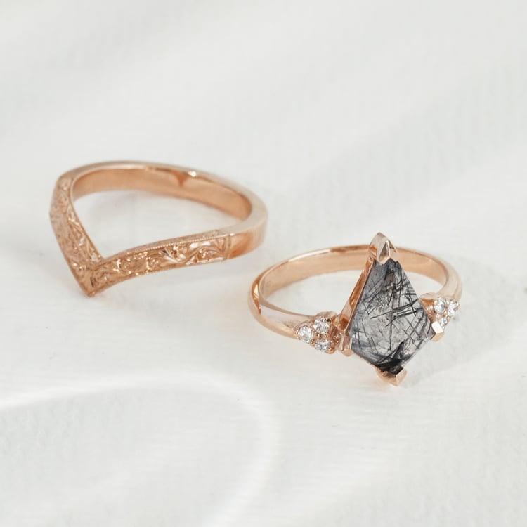 Jedinečný prsteň s rutilovým krištáľom Floki 121856