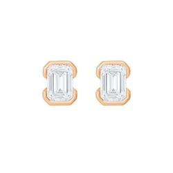 Minimalistické zlaté napichovacie náušnice s emerald diamantom Agata