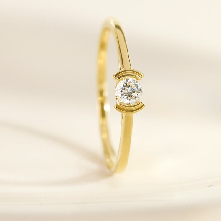 Minimalistický prsteň zo striebra s lab-grown diamantom Otto 161922