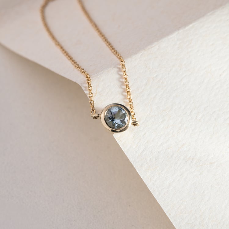 Zlatý náramok s okrúhlym akvamarínom Rollie 149033