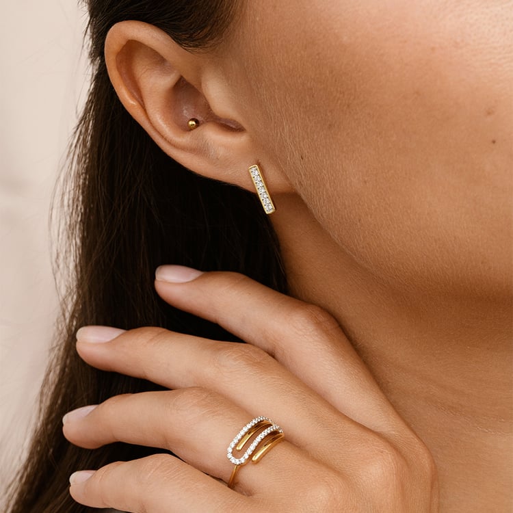 Zlatý prsteň s lab-grown diamantmi Rebeca 161479