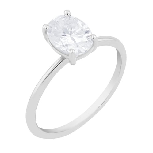 Elegantný strieborný prsteň s oval moissanitom s výberom veľkosti Frost