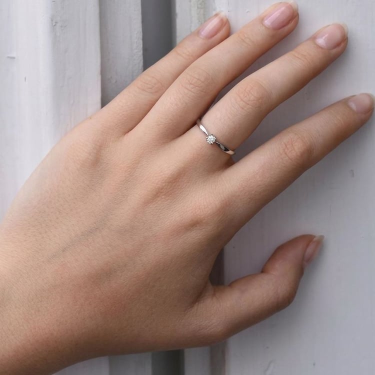 Strieborný elegantný prsteň s lab-grown diamantom Socorro 166367