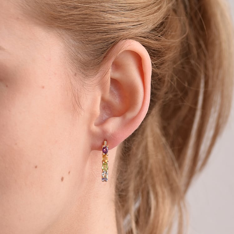 Dúhové náušnice zo striebra 60366