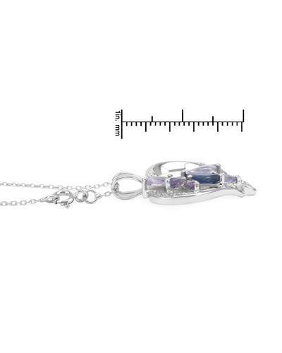 Strieborný prívesok s ametystom, zafírmi a diamantmi Yvain 53986