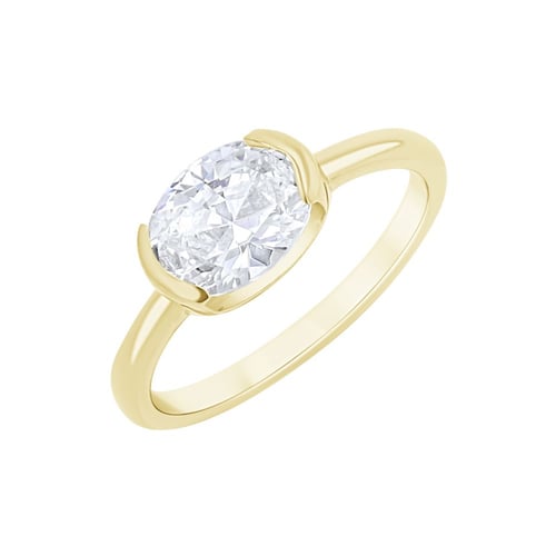 Zásnubný prsteň s half-bezel oválnym diamantom Hortensia