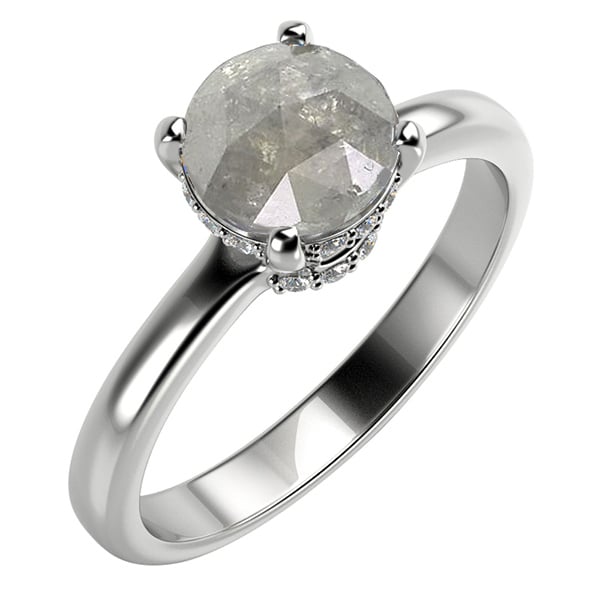 Zlatý zásnubný prsteň so salt'n'pepper diamantom