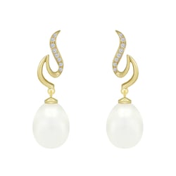 Náušnice s perlami a diamantmi Tahima