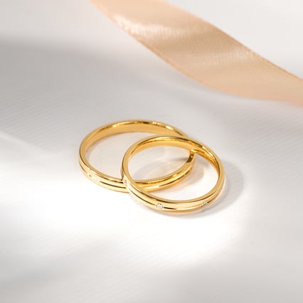 Zlaté svadobné prstene s diamantmi Mileva