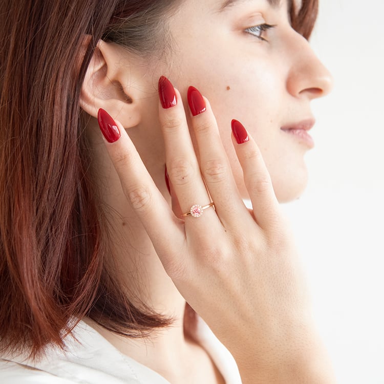 Halo prsteň s 0.29ct IGI certifikovaným ružovým lab-grown diamantom Josipa 113211