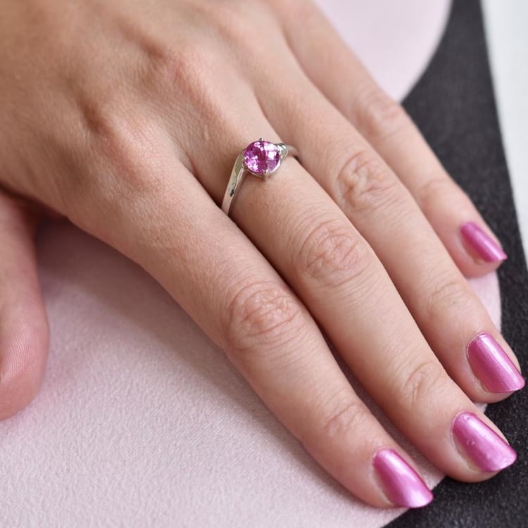 Strieborný zafírový prsteň 19816