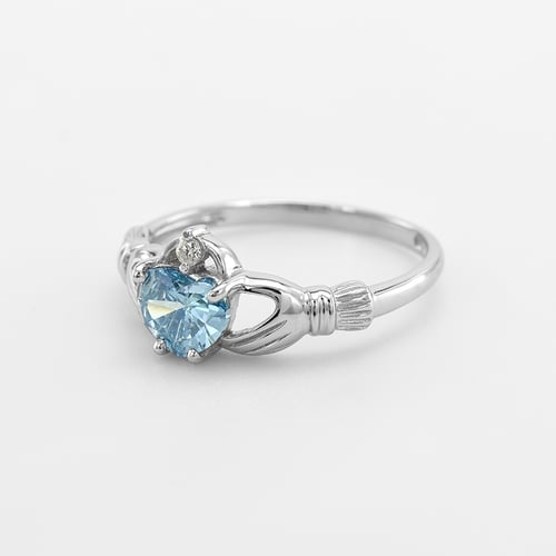 Zlatý claddagh prsteň s topásom a diamantom Valma