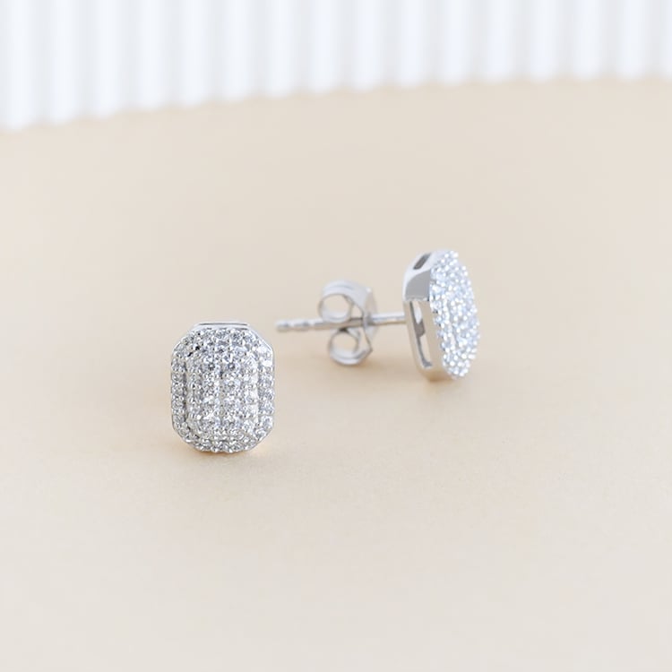 Náušnice plné lab-grown diamantov 95795