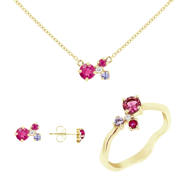 Kolekcia šperkov s turmalínmi, tanzanitmi, rubínmi a diamantmi Halli 111547