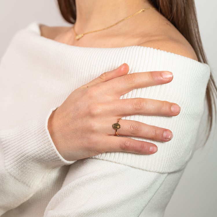 Oválny prsteň s gravírom ruže Malý princ 150616