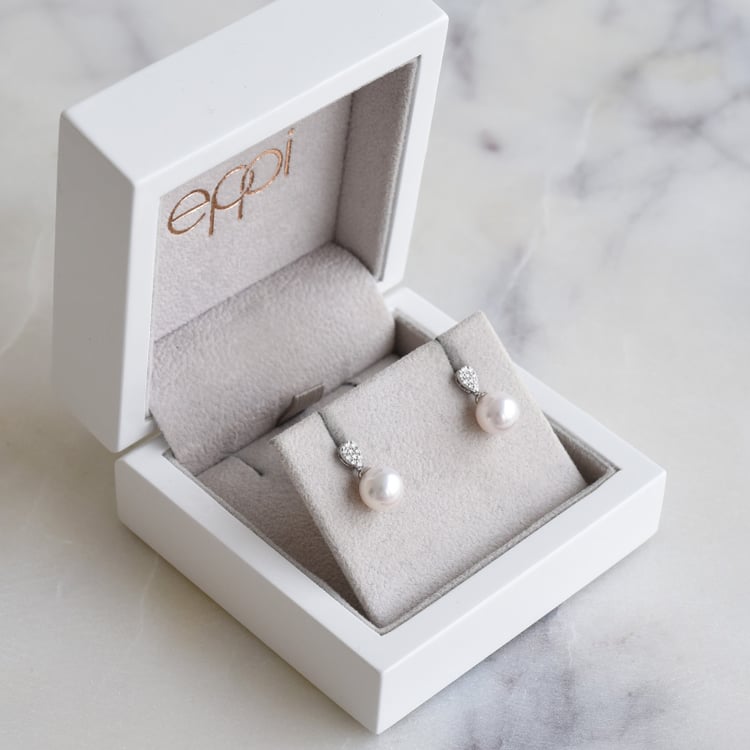 perlové náušnice s diamantmi 86816