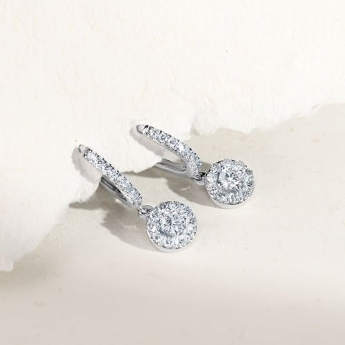 Zlaté kruhové náušnice s 0.13ct prírodným diamantom Madhu