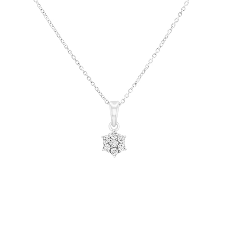 Decentný diamantový prívesok z bieleho zlata