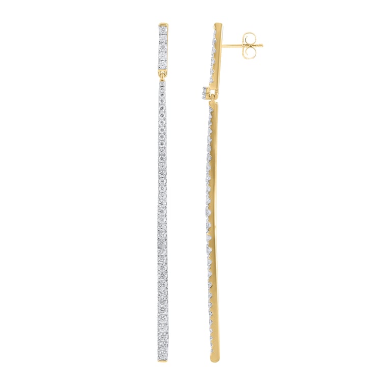 Luxusné visiace náušnice zo zlata s lab-grown diamantmi Dilshad 165242