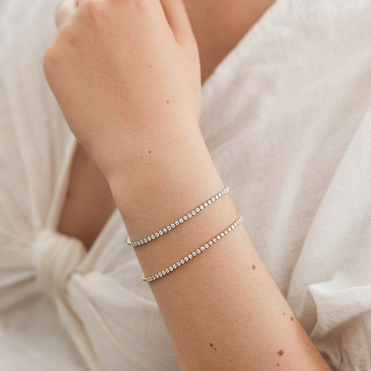 Zlatý tenisový náramok s lab-grown diamantmi Shimayra 156070