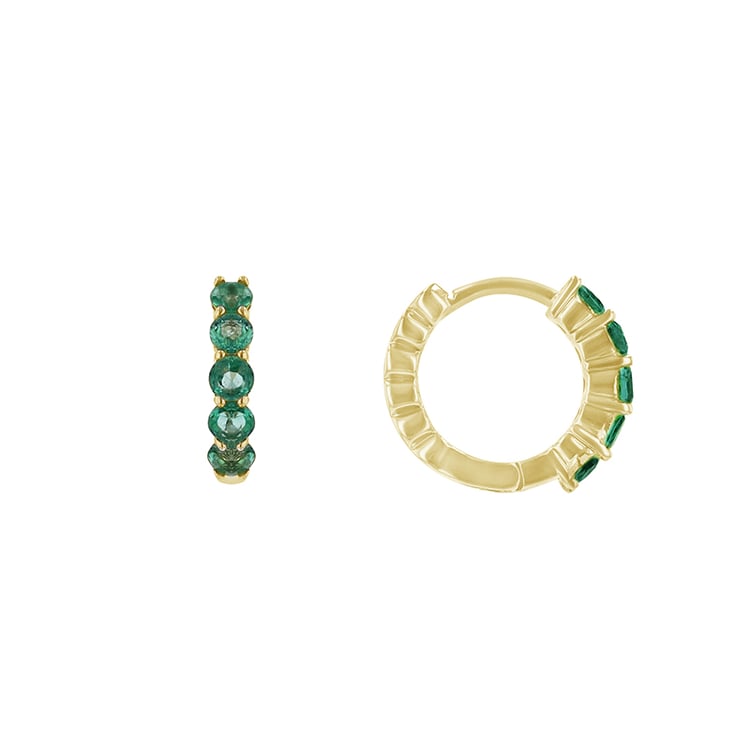 Jemné náušnice so smaragdmi zo žltého zlata