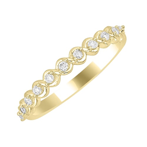 Biele diamanty v zlatom eternity prsteni Lyssa