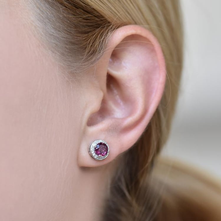 Granátové strieborné náušnice 21690