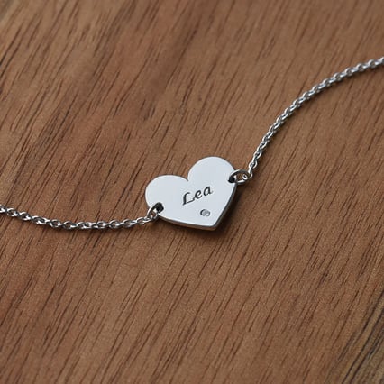 Personalizovaný srdcový náramok zo striebra Nensi