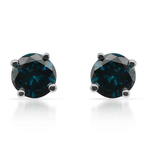 Náušnice s modrými diamantmi