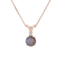 Zlatý prívesok s labradoritom a diamantom Joonas