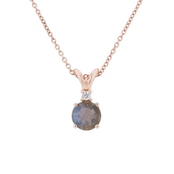 Zlatý prívesok s labradoritom a diamantom Joonas