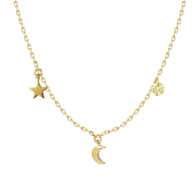 Náhrdelník zo zlata so žltým diamantom