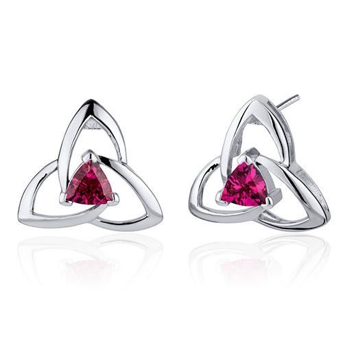 Rubínové náušnice zo striebra
