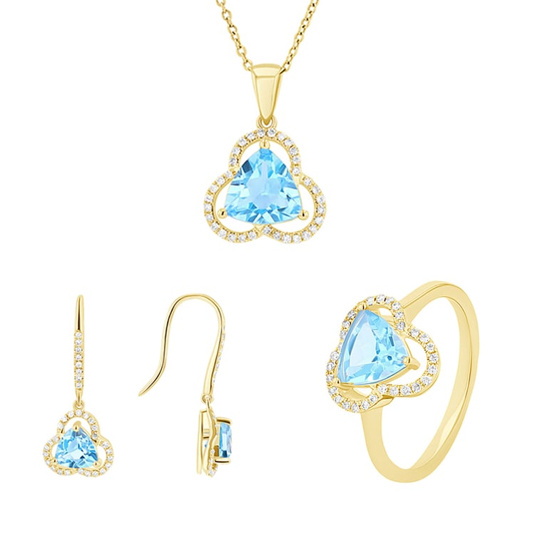 Diamantová zlatá kolekcia s topásmi Floria 116505