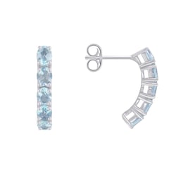 Strieborné náušnice s akvamarínmi Flavia