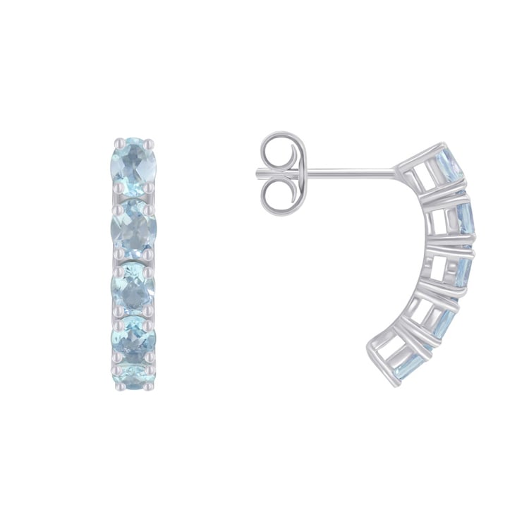 Strieborné náušnice s akvamarínmi Flavia