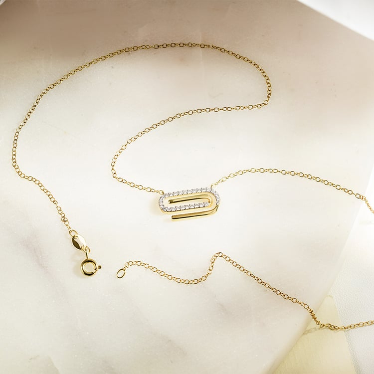 Zlatý náhrdelník s lab-grown diamantmi Aly 163501